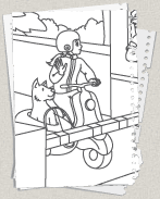 Mit dem Moped